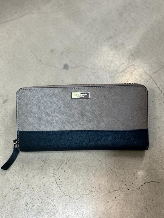 kate spade Handbags - kate spade Two-Tone Zip Wallet in Taupe and Black